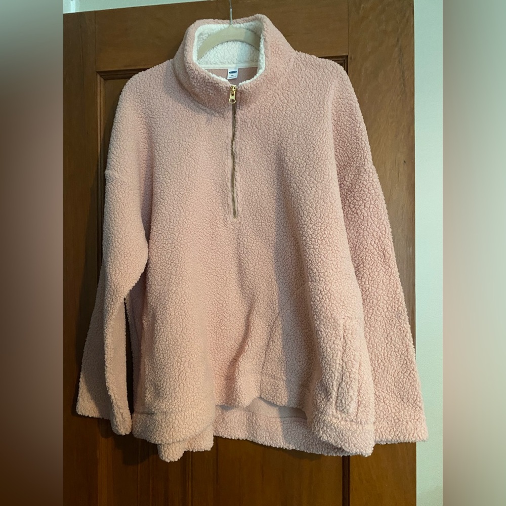 Pink Old Navy Sherpa Quarterzip, New with Tags